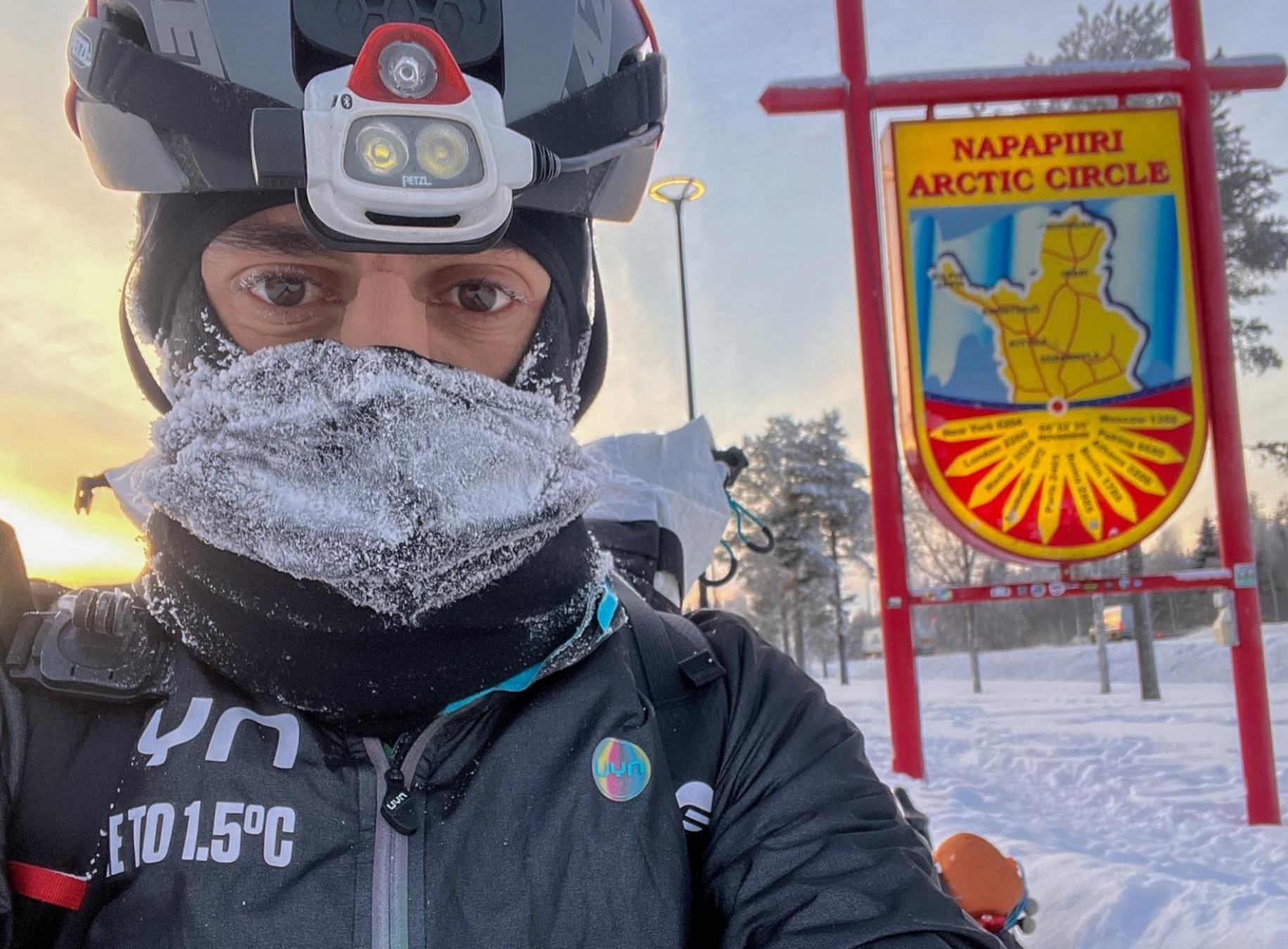 Omar al Circolo Polare Artico in Finlandia ©Omar Di Felice