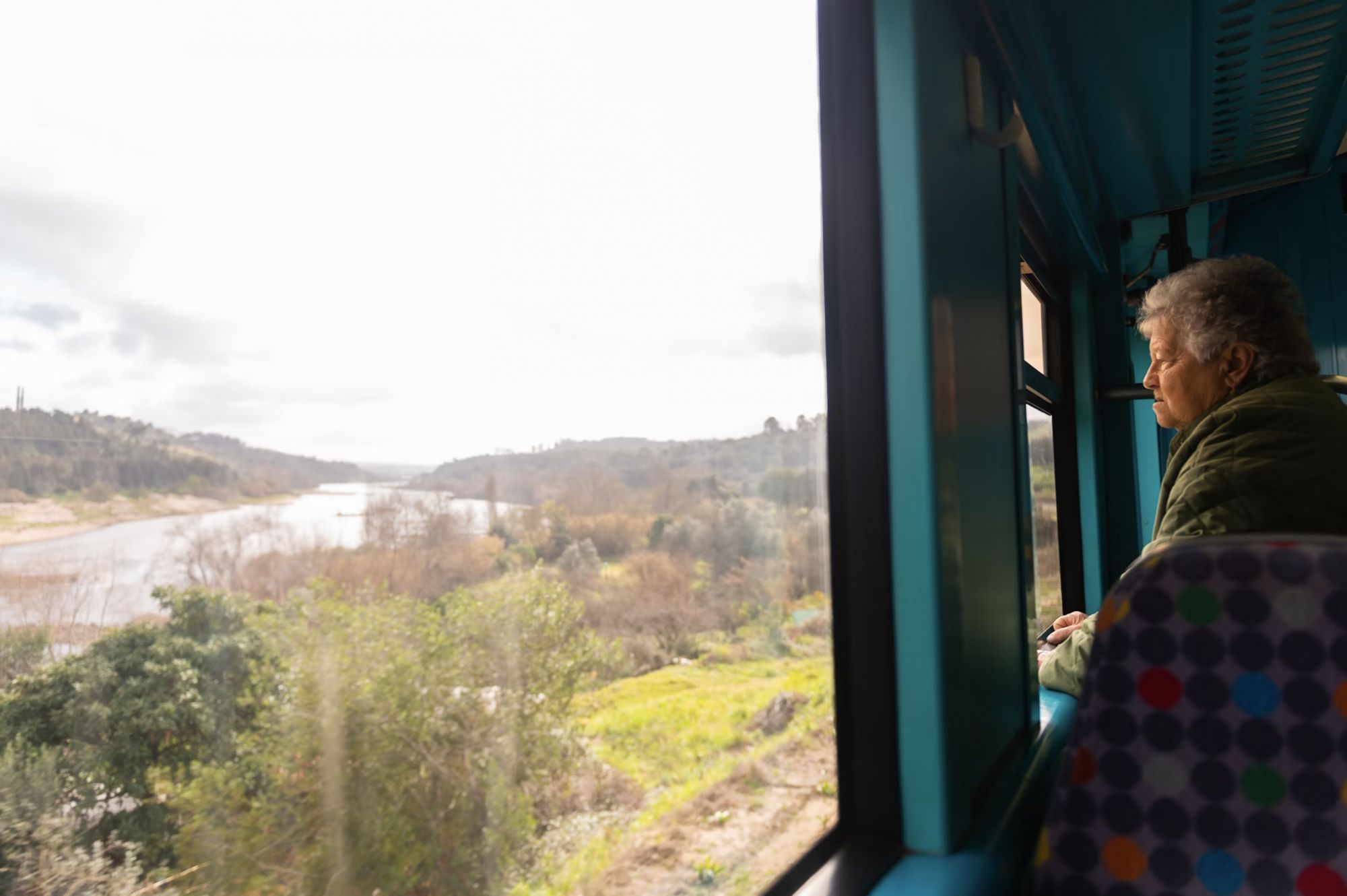 La vista sul fiume Tago dal treno verso Madrid © Austin Bush