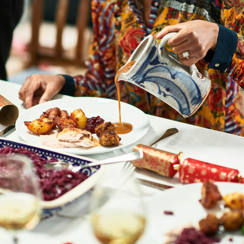 Il tacchino e gli innumerevoli contorni di una cena di Natale nel Regno Unito. © Getty Images