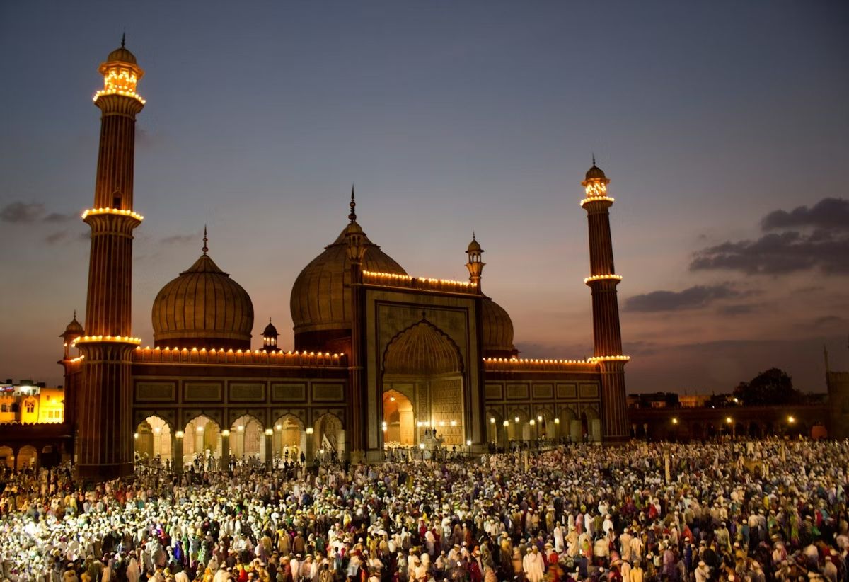 La Jama Masjid di Delhi è uno dei monumenti islamici più perfettamente proporzionati dell’Asia. Aman Agrawal/Getty Images