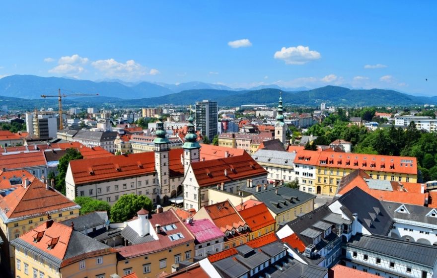 Klagenfurt vista dall'alto