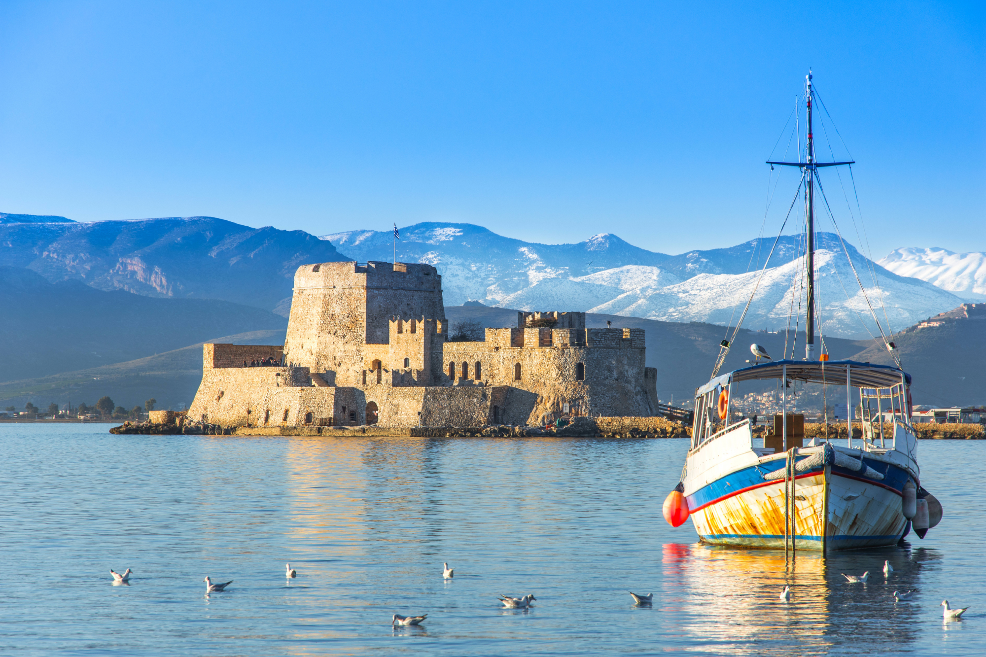 castello di bourtzi, nauplia, peloponneso, grecia