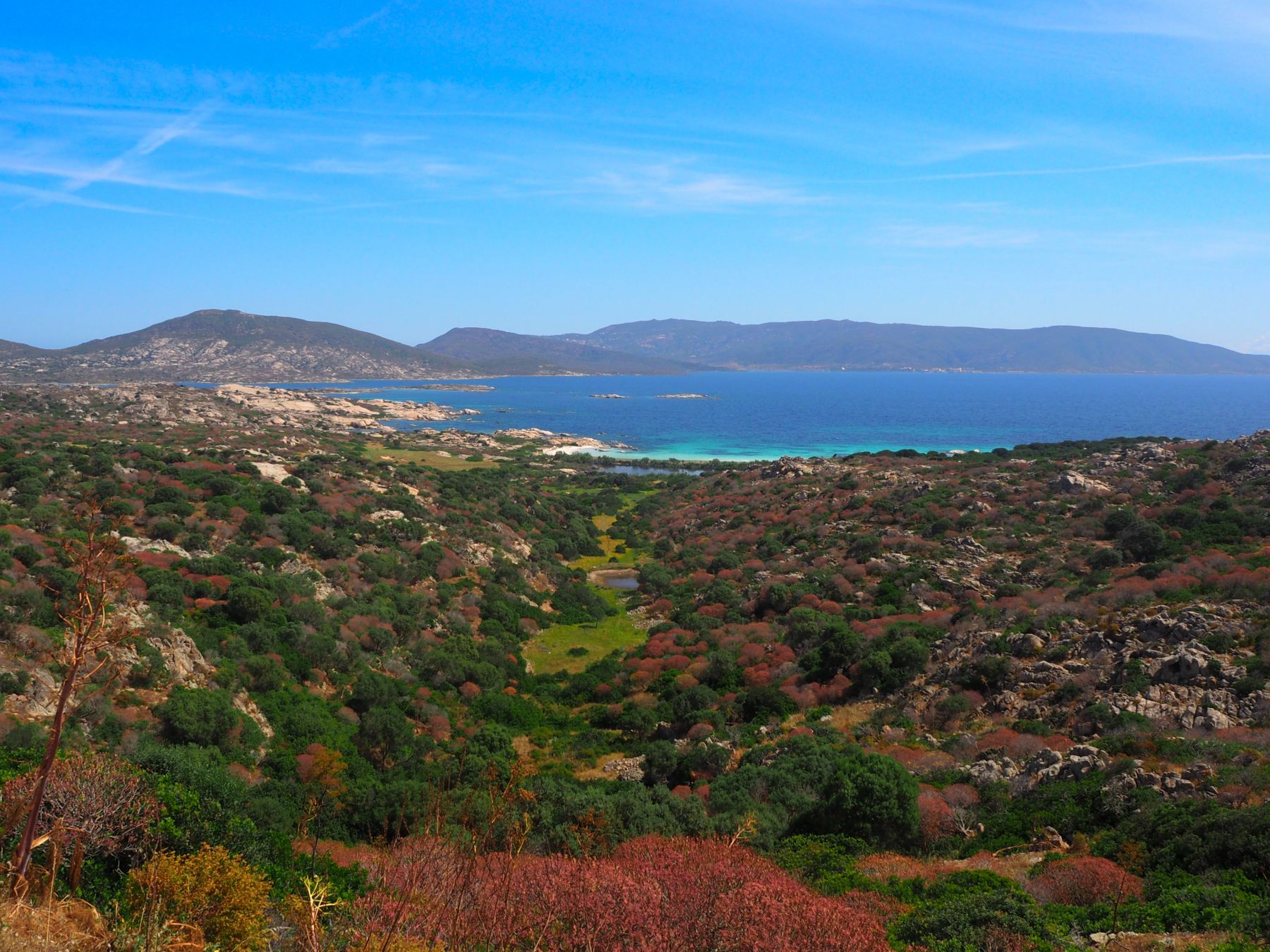 Cala Sant'Andrea vista dalla strada all'Asinara in Sardegna