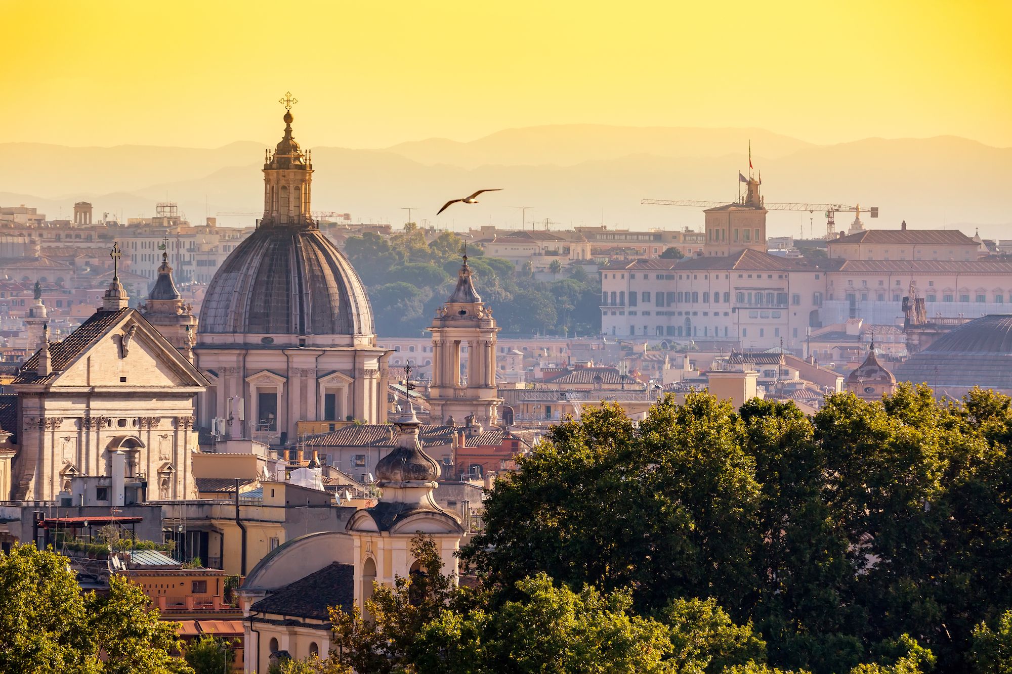 tramonto su Roma dal Gianicolo