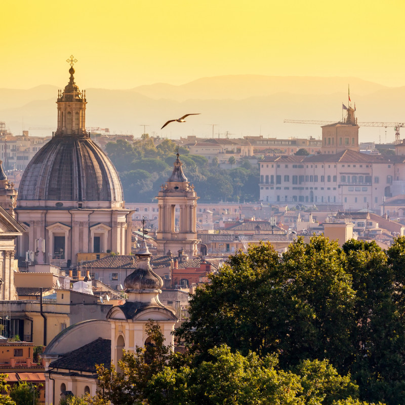 tramonto su Roma dal Gianicolo