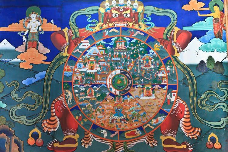 La Ruota dell’Esistenza, rappresentazione buddhista del ciclo della vita. © Danita Delimont/Getty Images