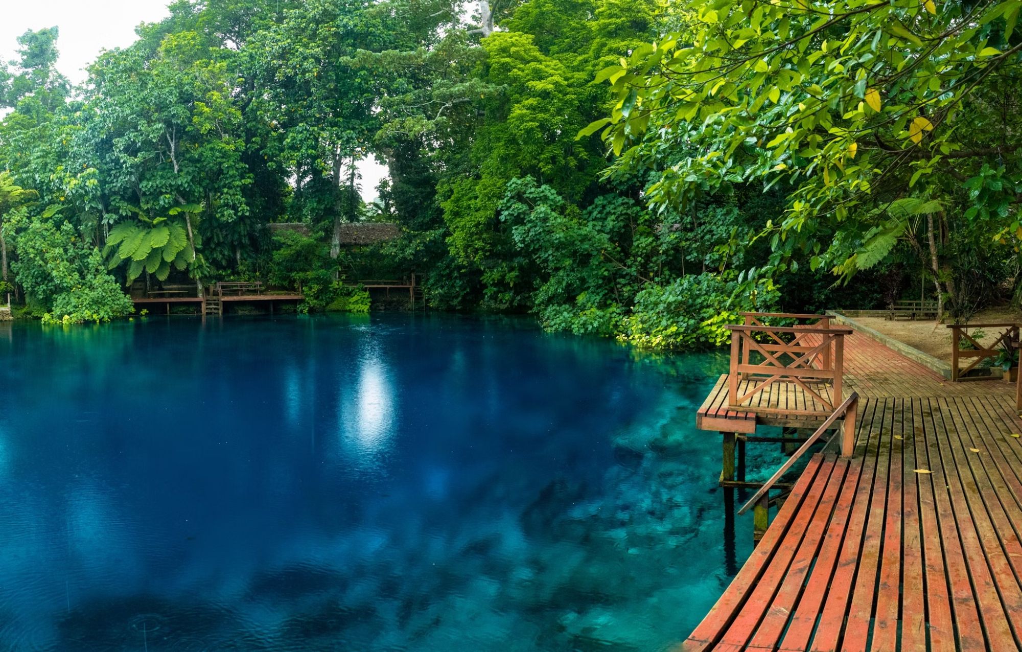 Fate un tuffo nelle piscine naturali di Espiritu Santo, di un blu straordinario. Getty Images