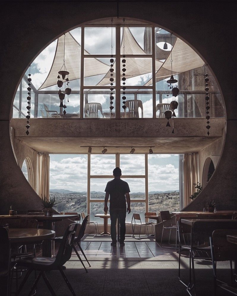 Arcosanti, Arizona (USA). Scattata con Sony A7. Ritoccata con Lightroom and Instagram. Interventi principali su: luminosità, punti di luce, ombre e co