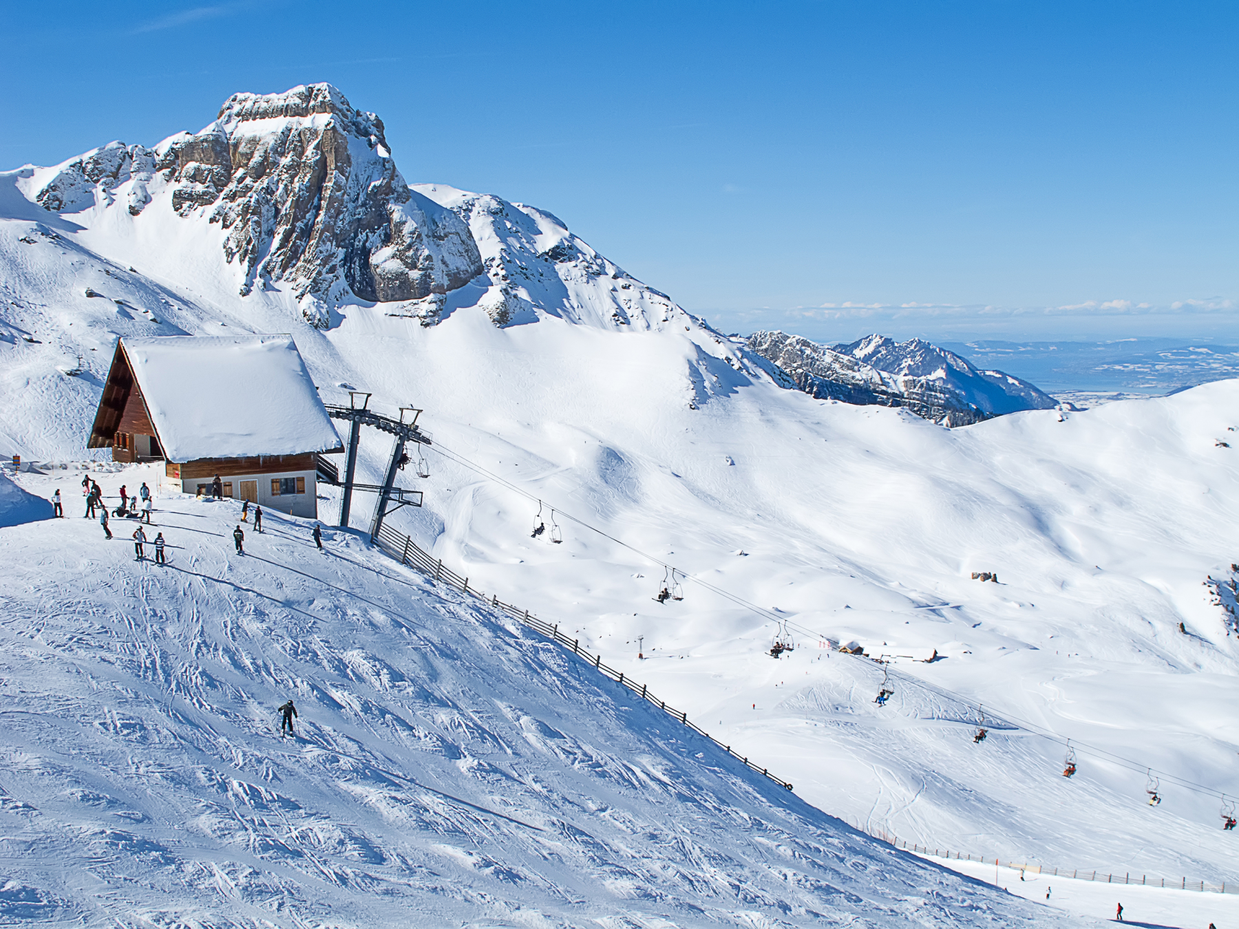 Le piste di Flumserberg, nel cantone San Gallo, Svizzera