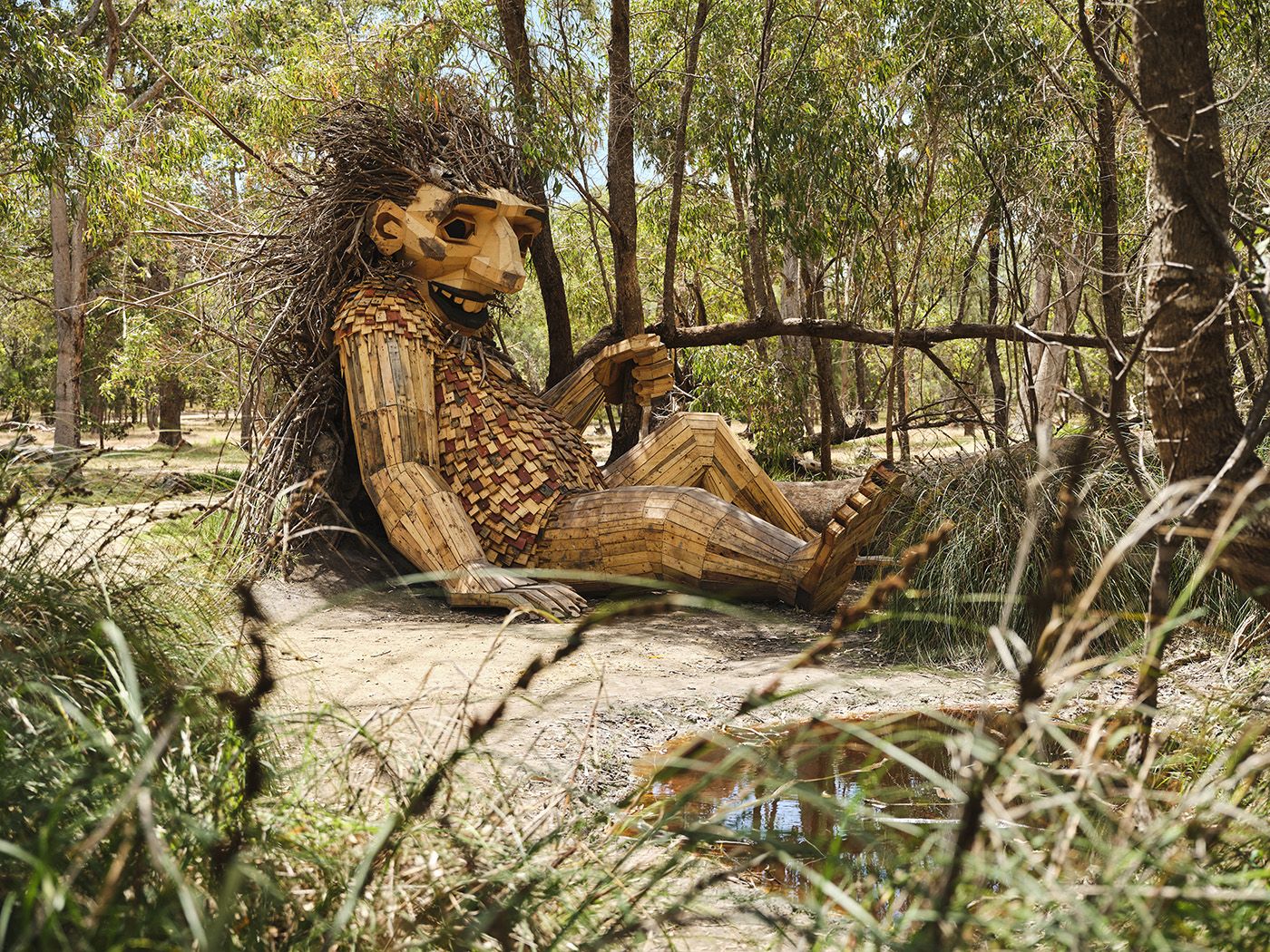 Little Lui, Giants of Mandurah by Thomas Dambo, photo by Duncan Wright courtesy of FORM