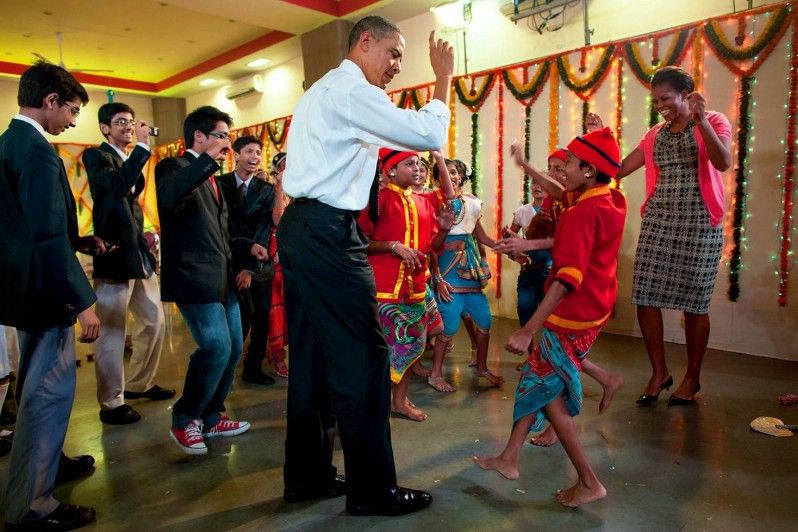 Con la First Lady a Mumbai, India ©Pete Souza/Official White House Photo