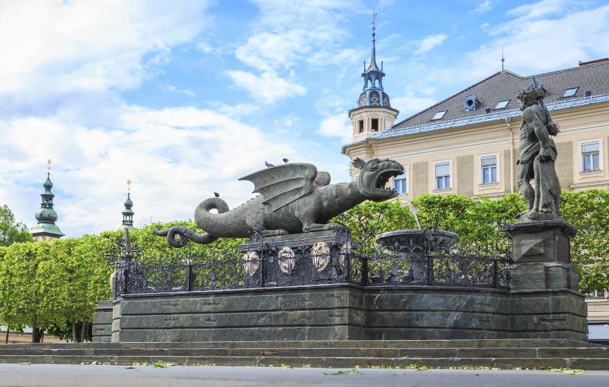Klagenfurt, Fontana del drago detta Lindwurm