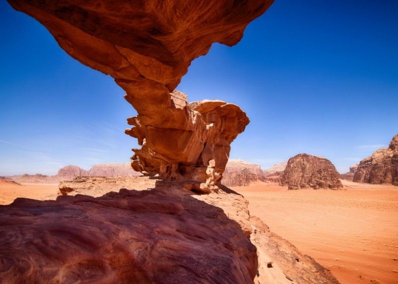 Il ponte di roccia nel deserto Wadi Rum, Giordania.
©Matthias Kestel/Shutterstock