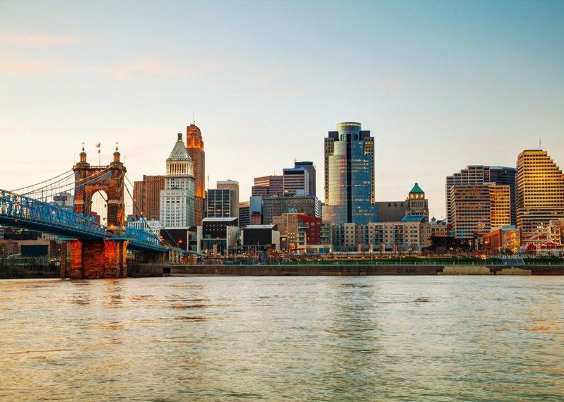 Il sorgere del sole a downtown Cincinnati © photo.ua / Shutterstock