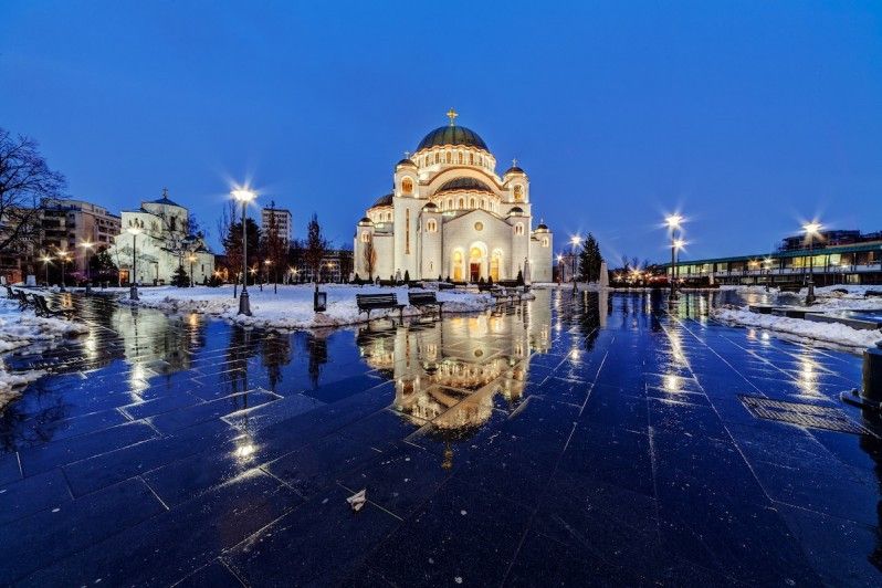 Il tempio di San Sava in inverno. © ©Vladimir Nenezic/Shutterstock