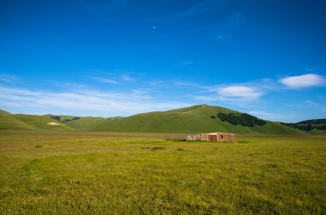 Vasti spazi alla Piana di Castelluccio. Credits UmbriaTourism