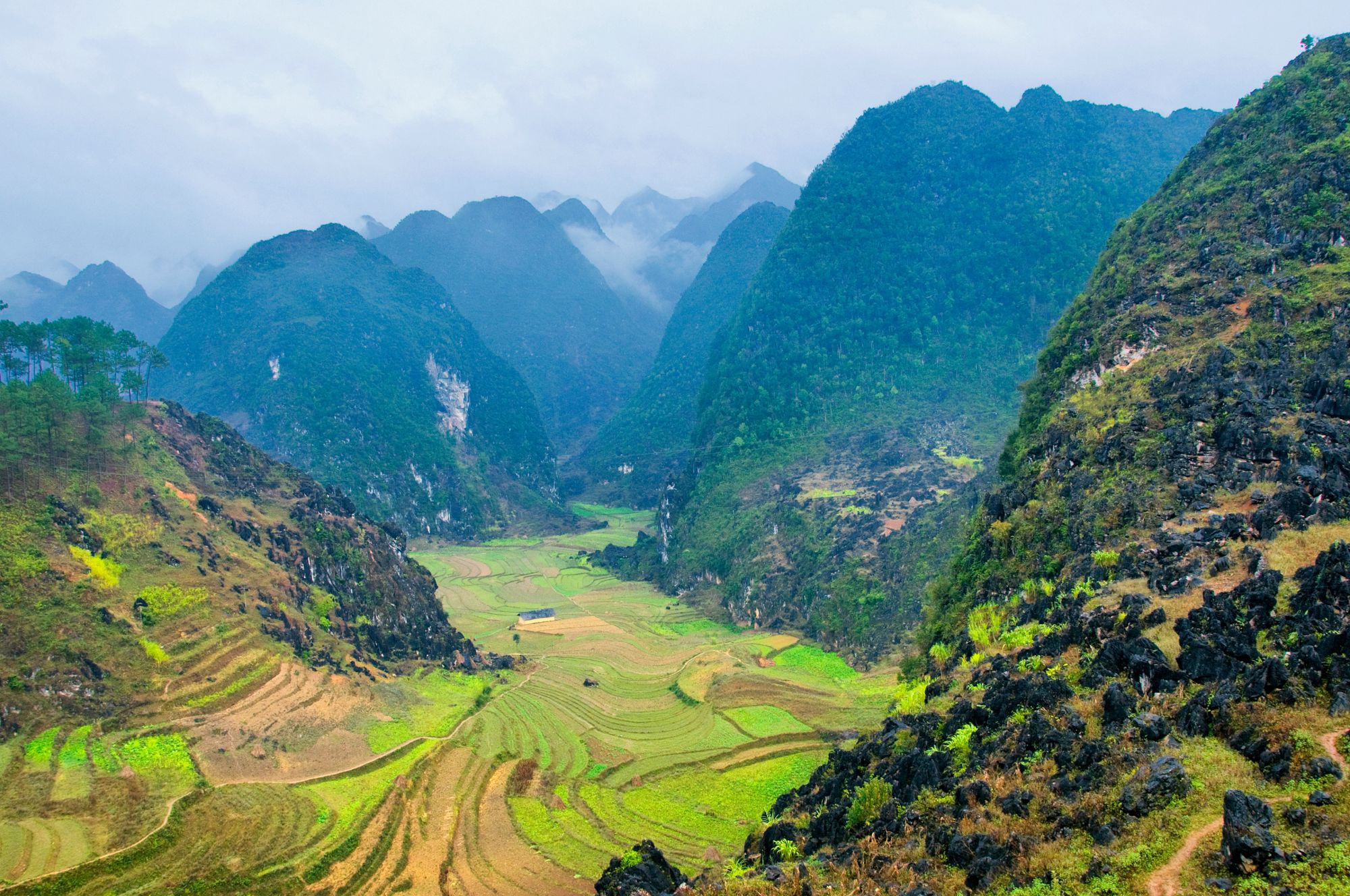 Montagne nell provincia di Ha Giang, Vietnam