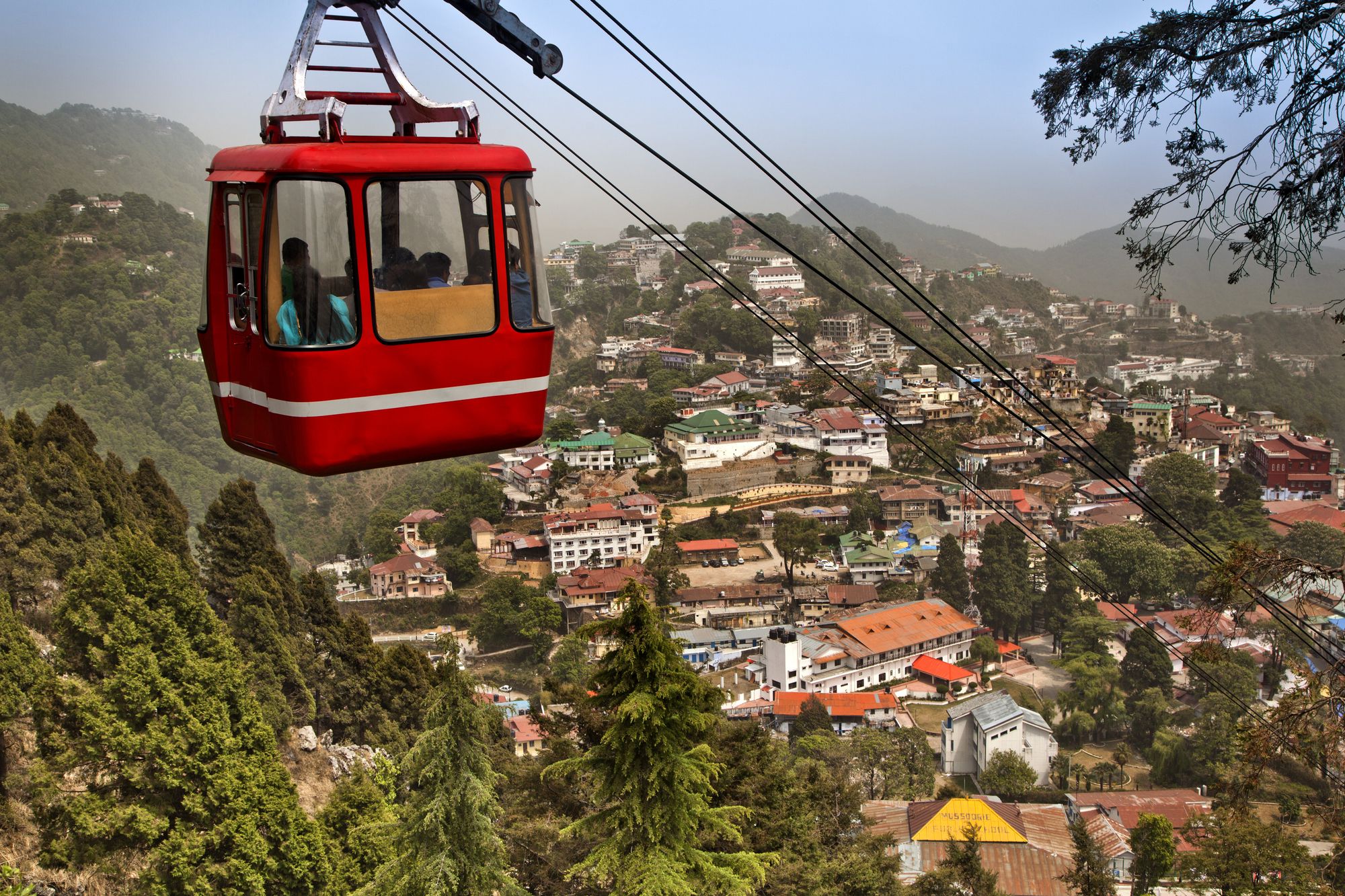 La funivia per arrivare a Gun Hill, Mussoorie, Uttarakhand