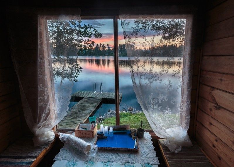 La vista da una sauna tradizionale, Finlandia.
©Samuli Vainionpää/Getty Images