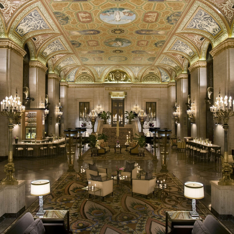 La grande hall del Palmer House di Chicago. © Palmer House, a Hilton Hotel