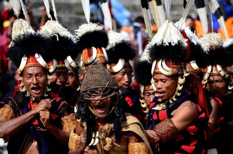 Un momento dell’Hornbill Festival, nel villaggio storico di Kisama, Nagaland. © DEBA PRASAD ROY/Lonely Planet