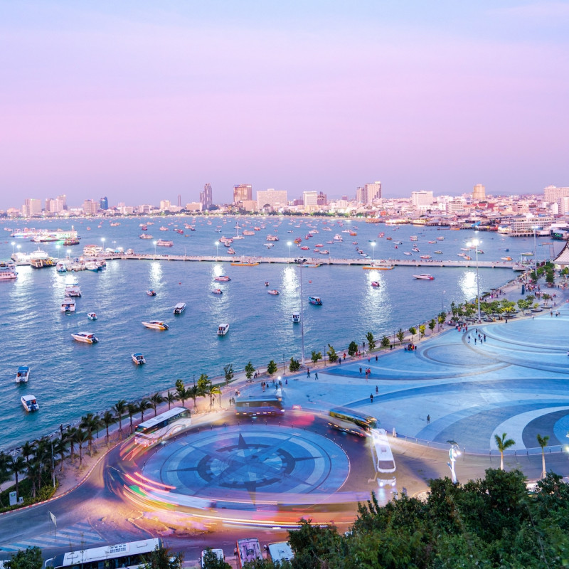 Vista su Pattaya Beach, Thailandia ©Pinglabel