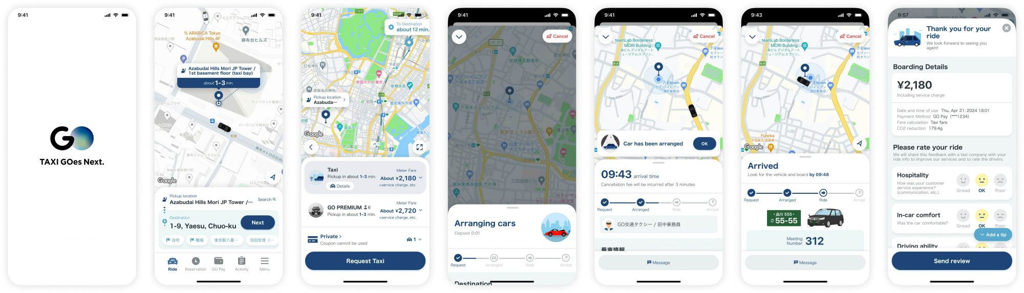 Le varie fasi dell’operazione sulla app. Per gentile concessione di GO.