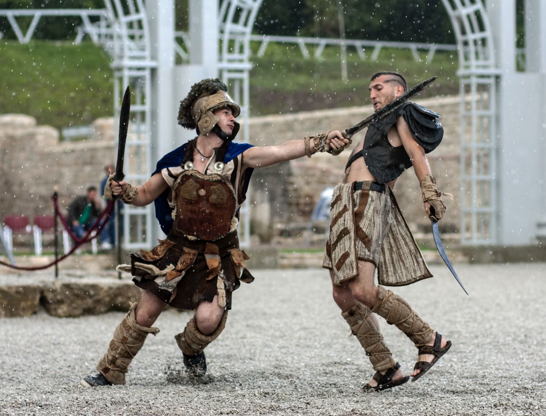Nei siti del Limes danubiano si possono occasionalmente vedere fan in costume che rievocano scene di vita dell’antica Roma © NurPhoto/Corbis via Getty
