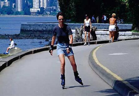 Rollerblader allo Stanley Park di Vancouver