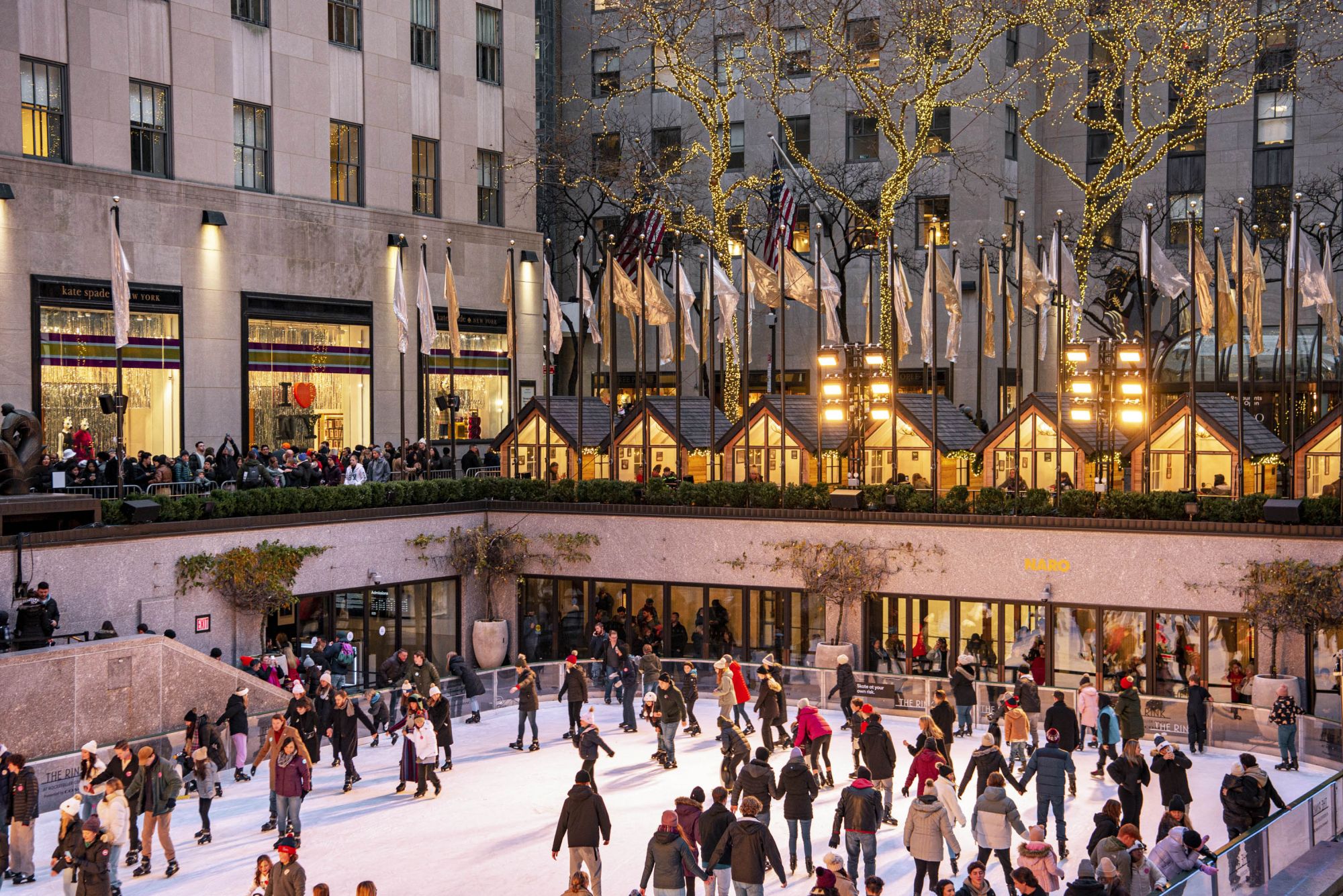 La pista di pattinaggio su ghiaccio del Rockefeller Center