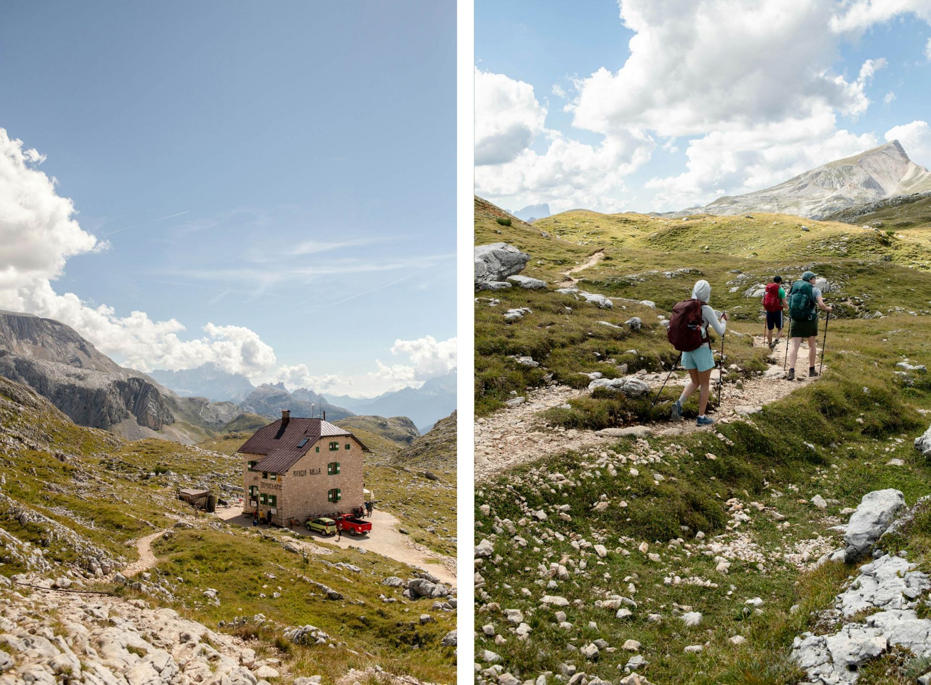 Il rifugio Biella e la famiglia Tan in cammino. © Adri Tan