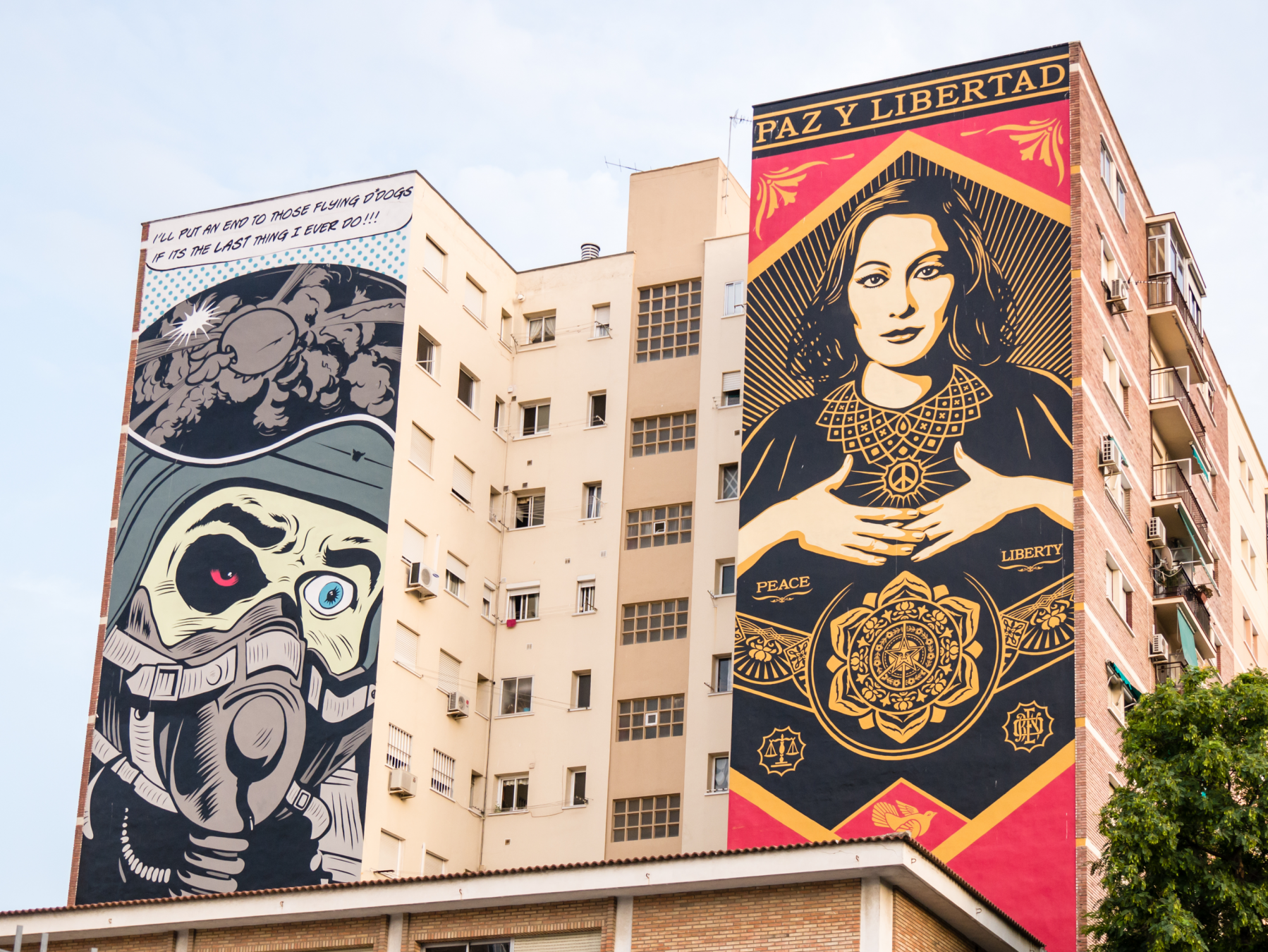 murales nel quartiere di soho, malaga, spagna