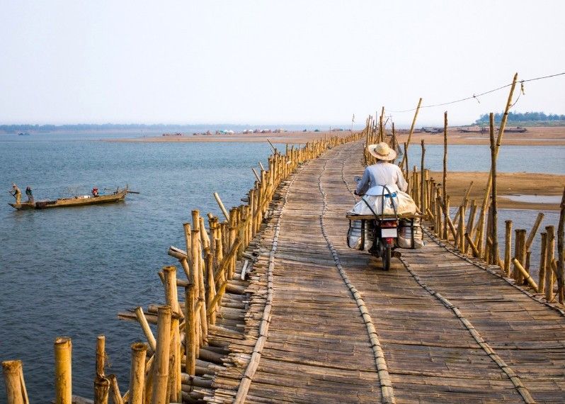 Un ponte di bambù sul Mekong, Cambogia.
©Guido Dingemans, De Eindredacti/Getty Images/Flickr RF