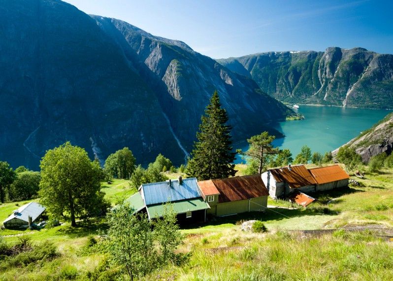 Una fattoria affacciata sul Hardangerfjord, Norvegia. ©Justin Foulkes/Lonely Planet
