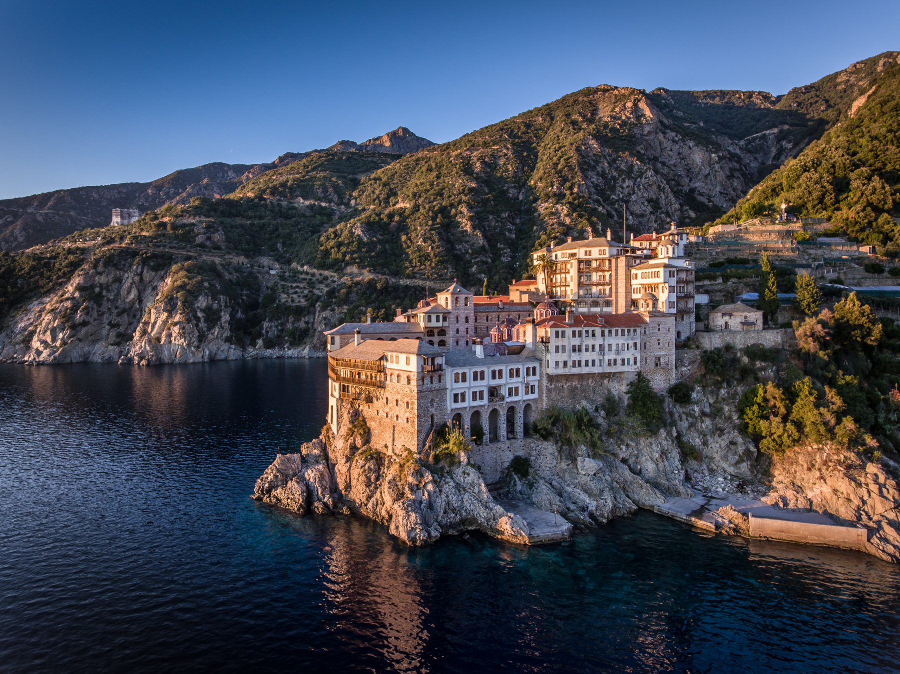 monte athos visto dalla crociera, grecia